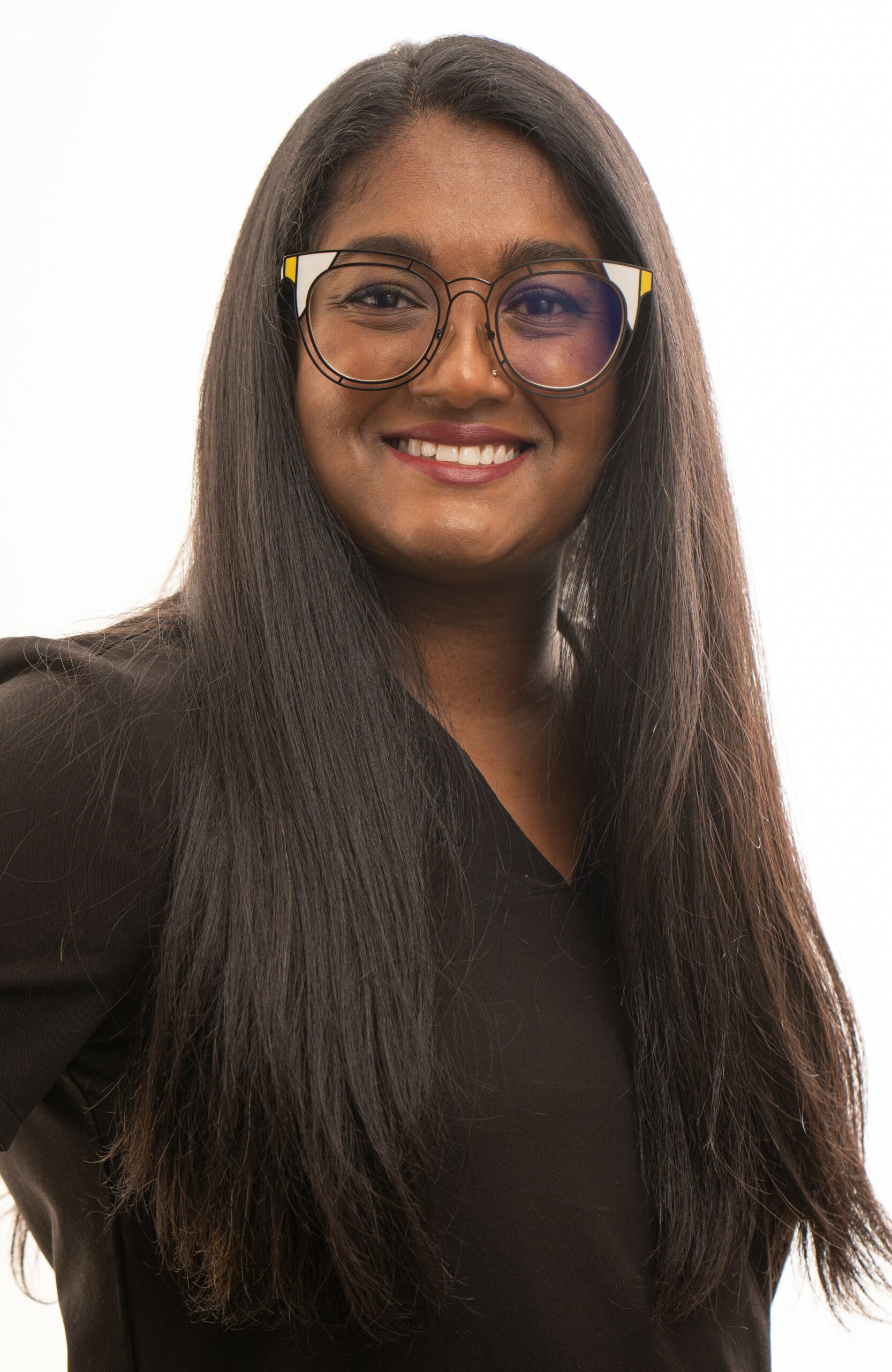 Sathi Maiti in dark top and fashionable eyewear, a new member of the WO advisory board