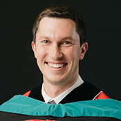 graduation photo of Zachary Ney, od, top grad from HCO